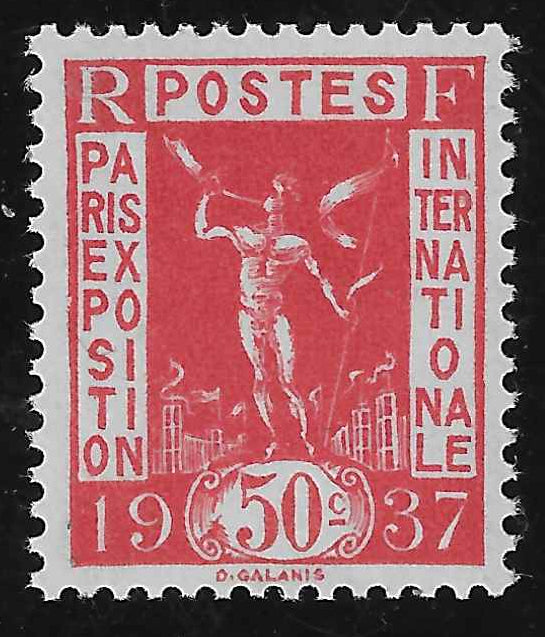 N°YT 325A - 50 c. rouge carminé - neuf** - SUP - signé et avec certificat papier Calves