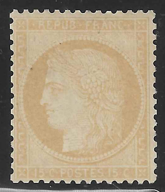 N°59 - Cérès - 15 c. bistre - neuf* - TB - signé et avec certificat Calves