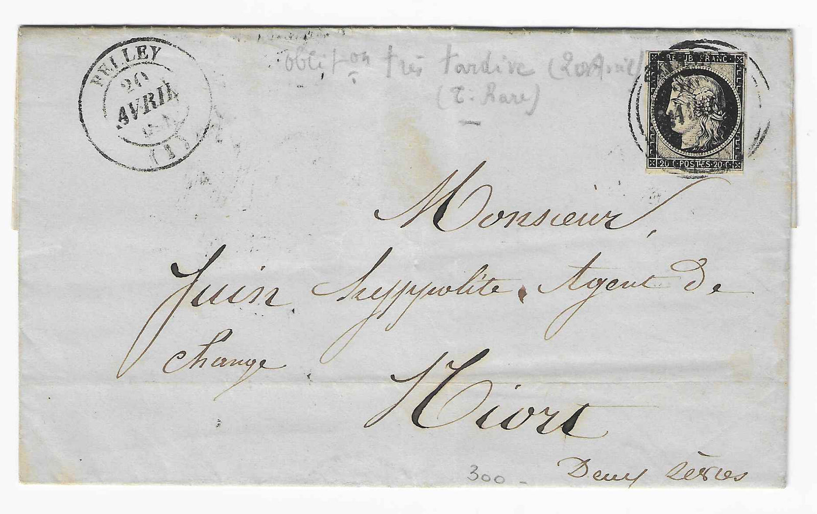 N° 3 - Cérès - oblitéré cachet à date type 14 sur lettre - TB - signée et avec certificat papier Calves