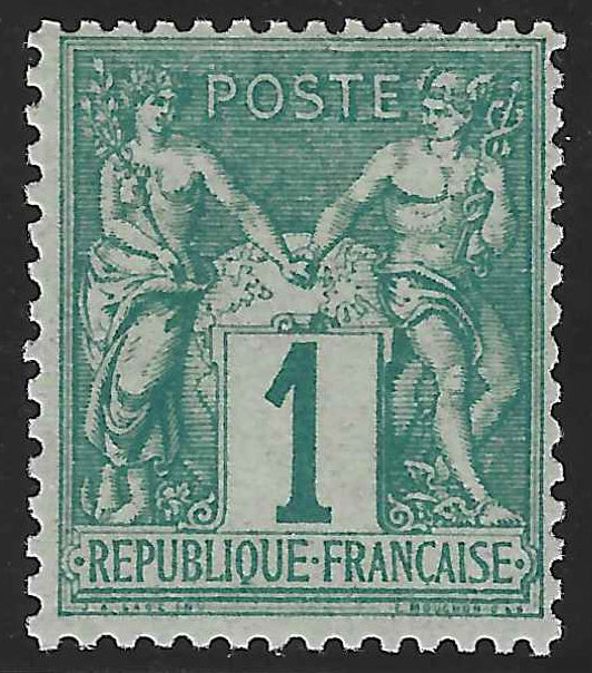 N°61 - Type Sage - 1 c. vert (I) - neuf** - SUP - signé Calves