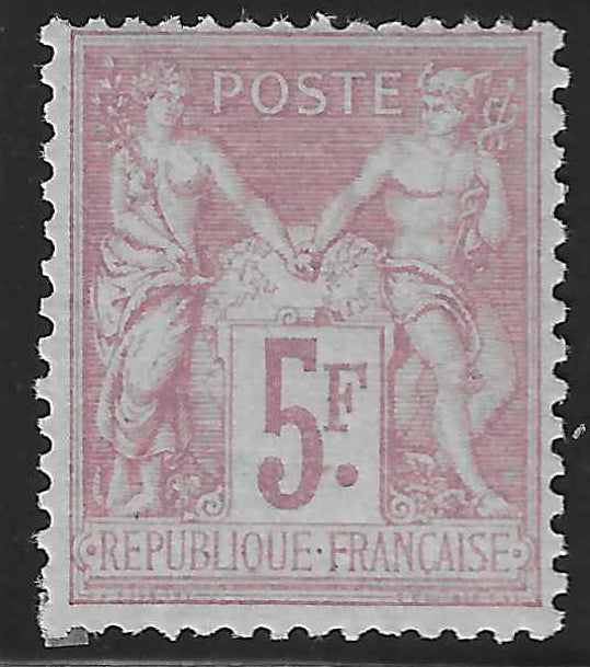 N°95 - Type Sage - 5 fr. violet sur lilas (II) - neuf* - TB - signé Scheller et avec certificat Calves
