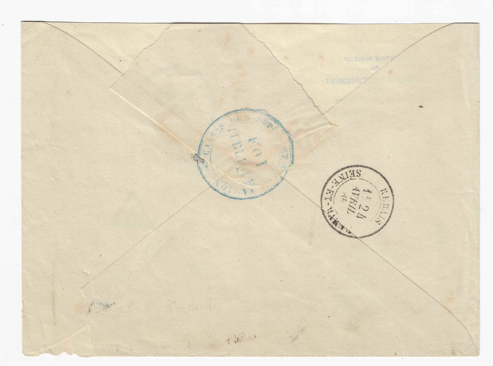 Taxe n° 9 - 60 c. bleu - oblitéré sur enveloppe - TB - signé et avec certificat papier Calves