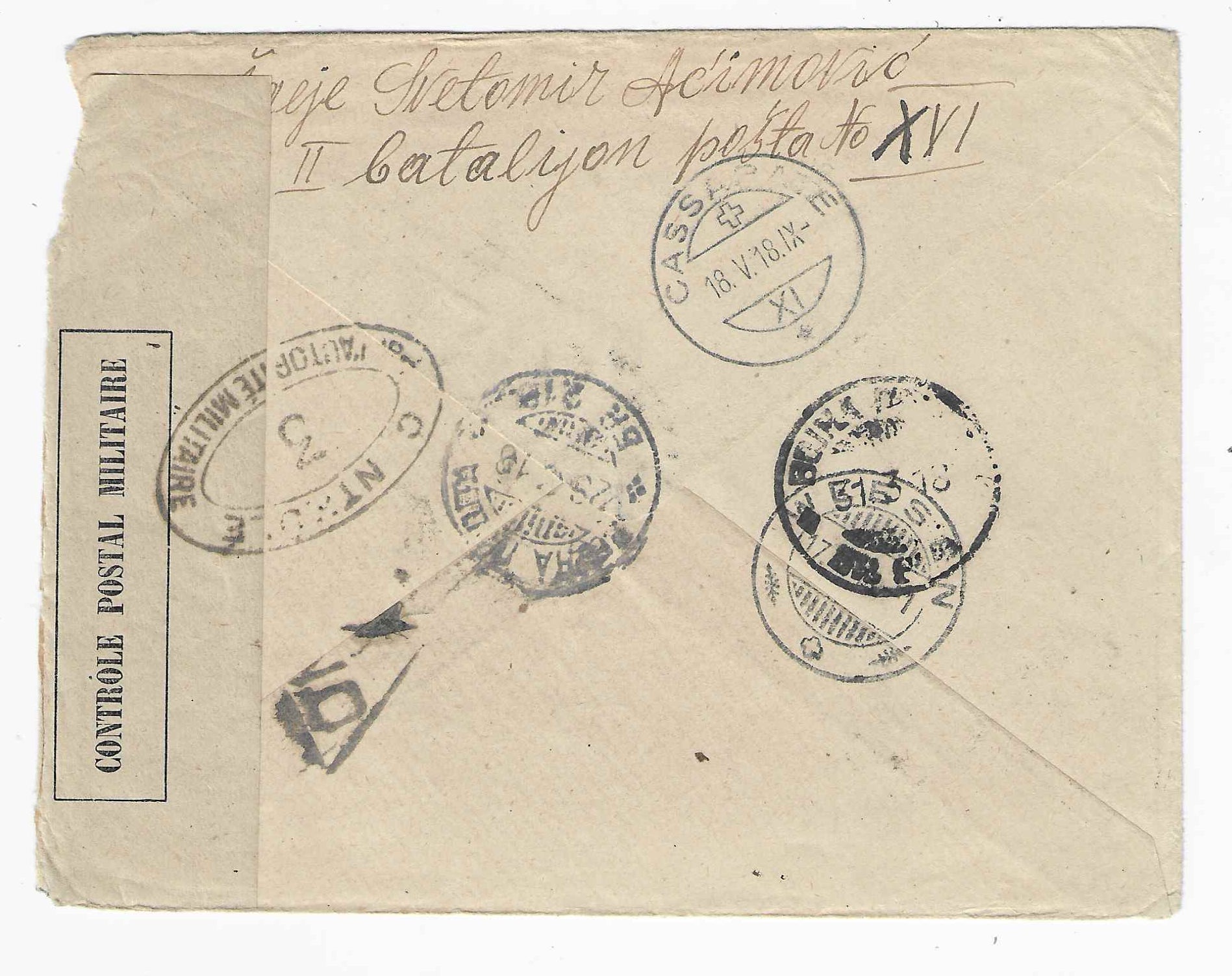 Postes serbes n° 5 - Semeuse - oblitéré sur lettre - TB - signée Calves