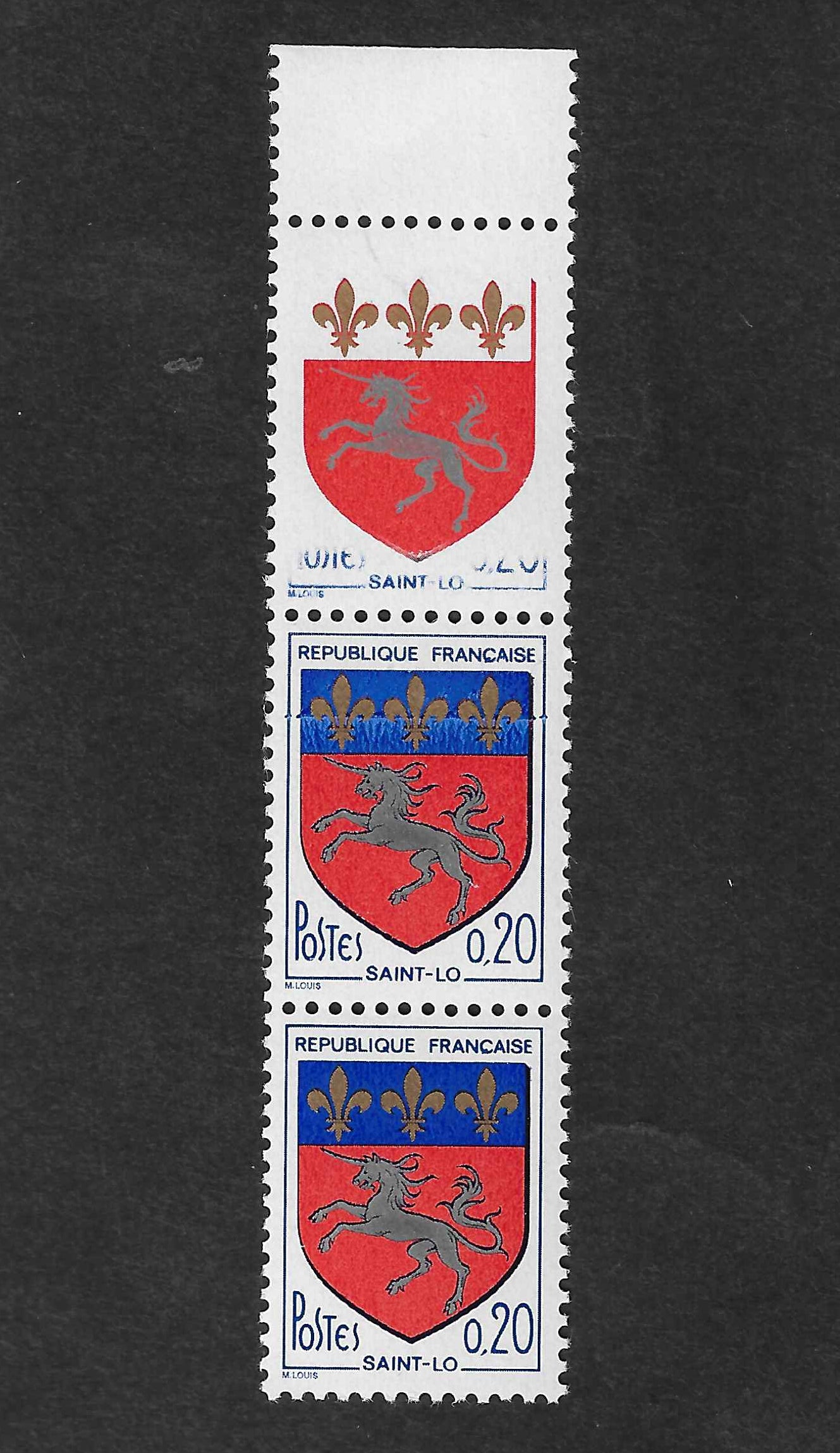 N°Yvert 1510 - sans le bleu - dans une bande de 3 exemplaires - neuf** - SUP - signé et avec certificat Calves