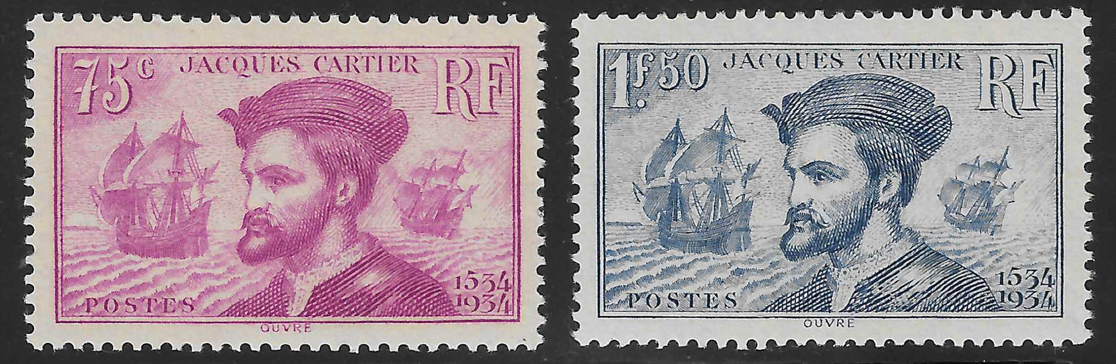 N°YT 296-297 - Jacques Cartier - neufs** - SUP - signés Calves