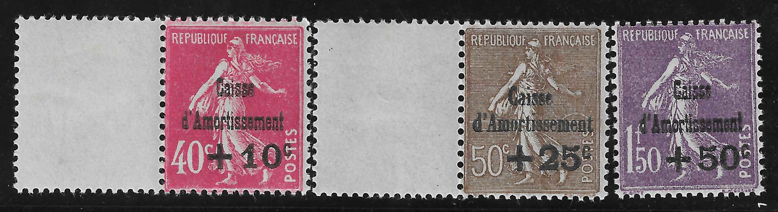 N°YT 266 à 268 - Caisse d'Amortissement - neufs** - SUP - signés Calves