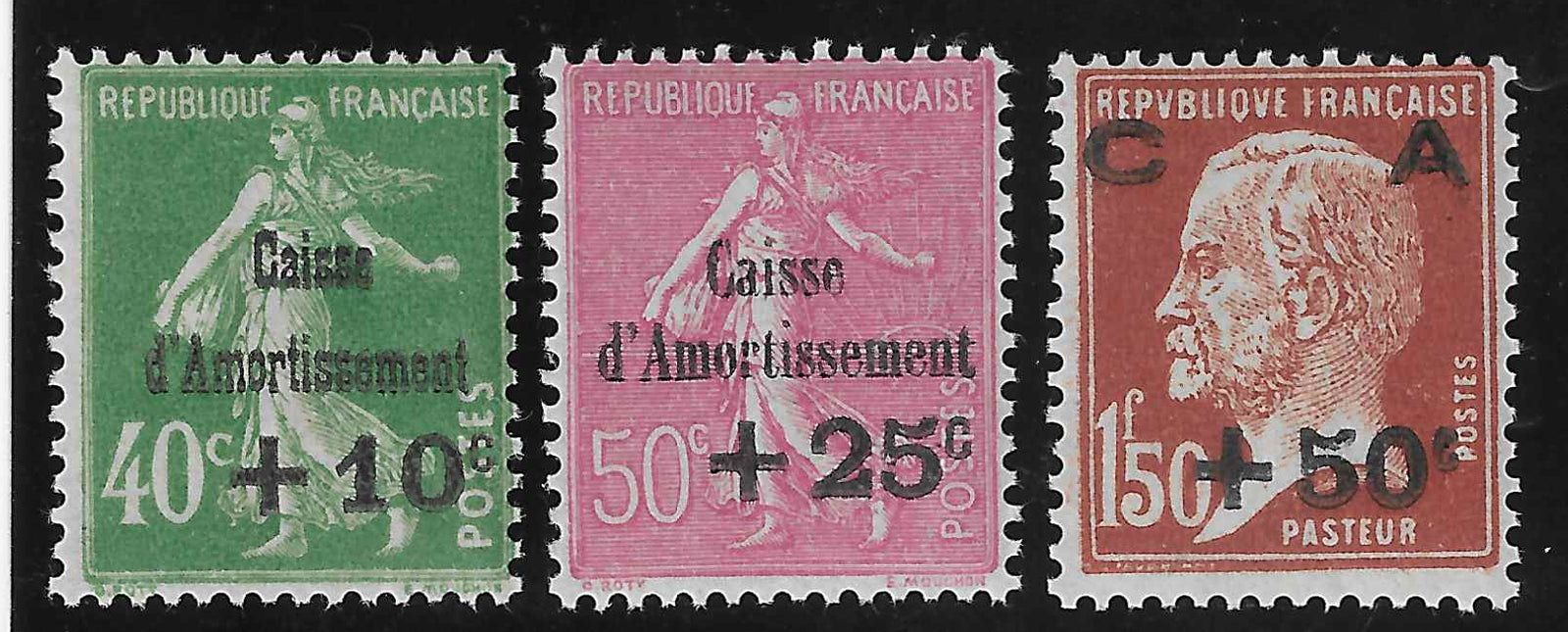 N°YT 253 à 255 - Caisse d'Amortissement - neufs** - SUP - signés Calves