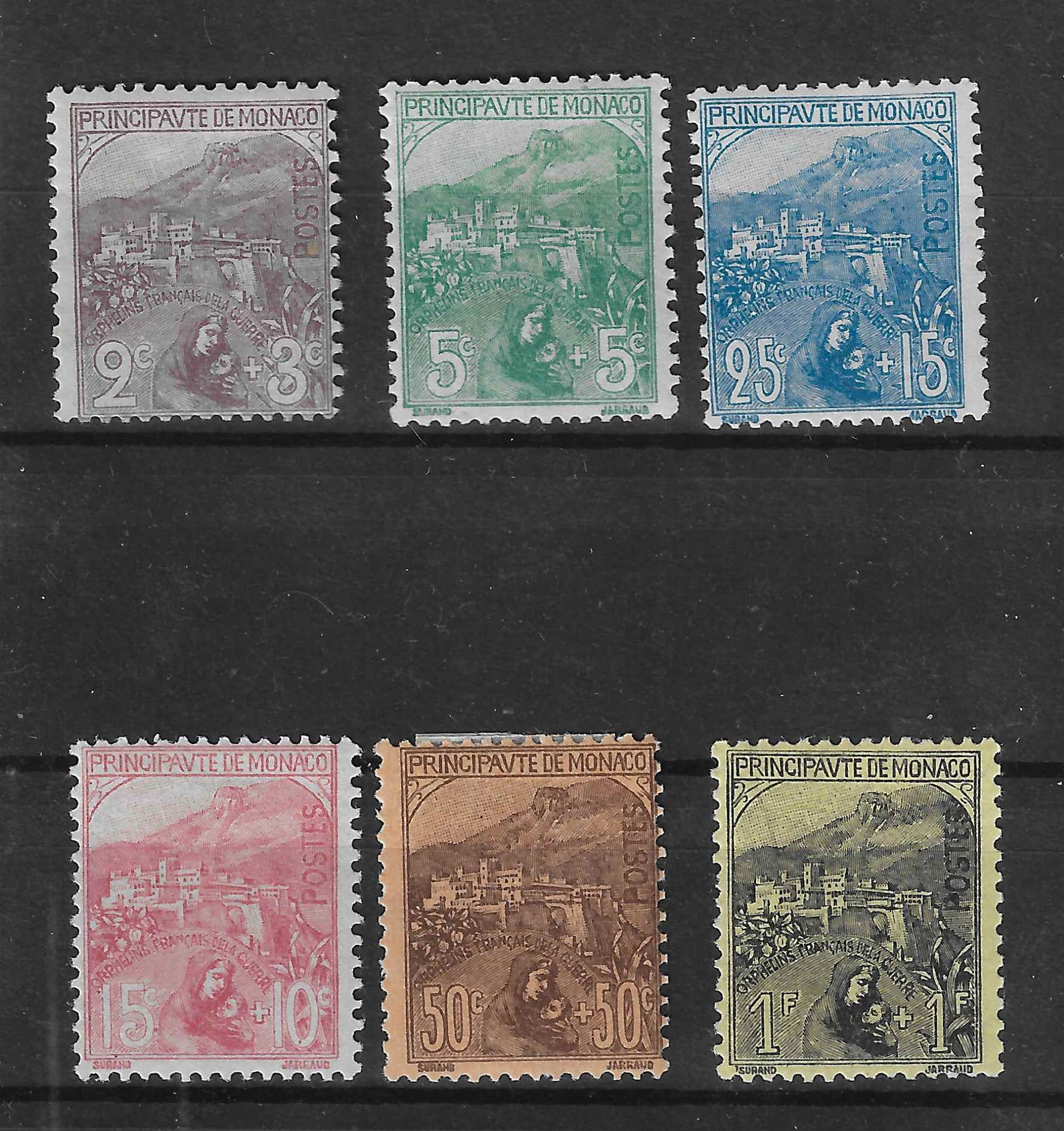 Monaco - n°27 à 32 - Orphelins - neufs* - TB - signatures Calves