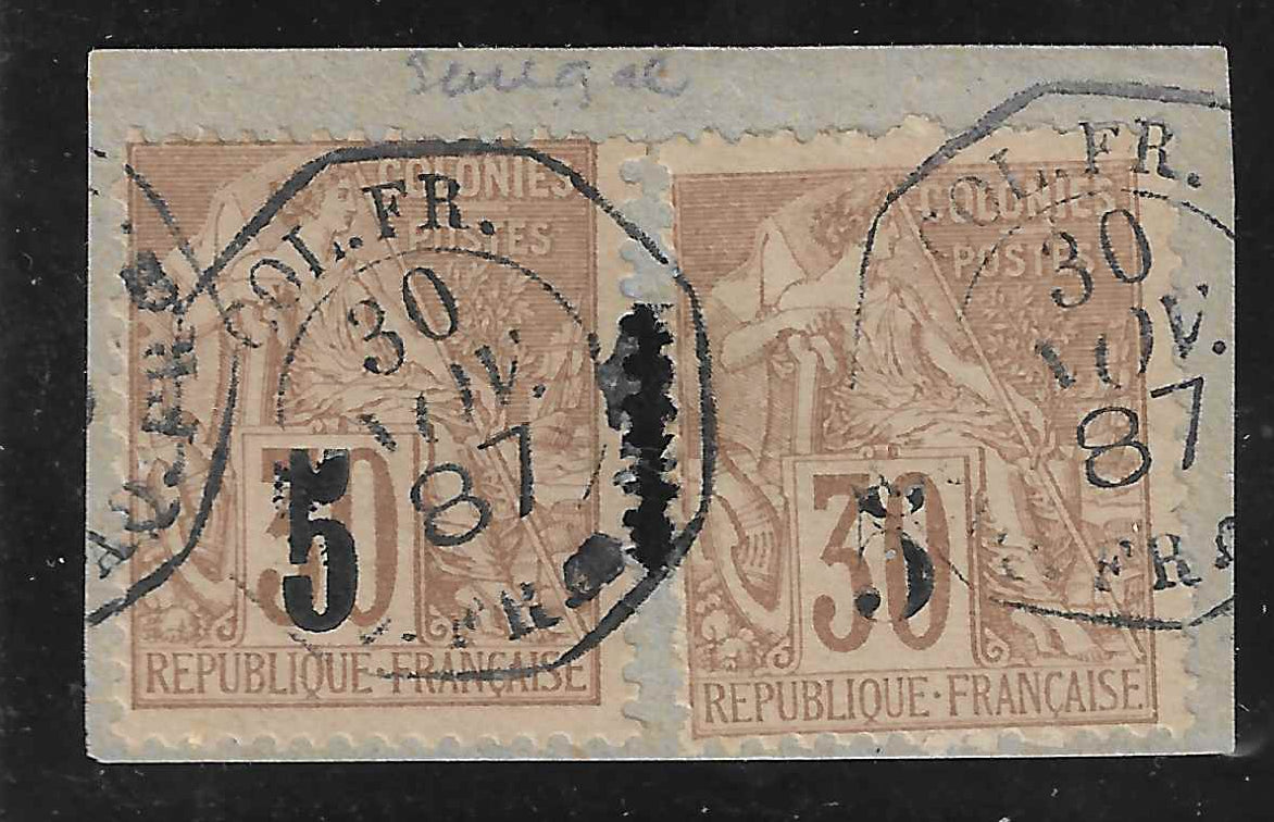 Sénégal - n° 2 et 2A - oblitérés sur fragment - signé et avec certificat Calves
