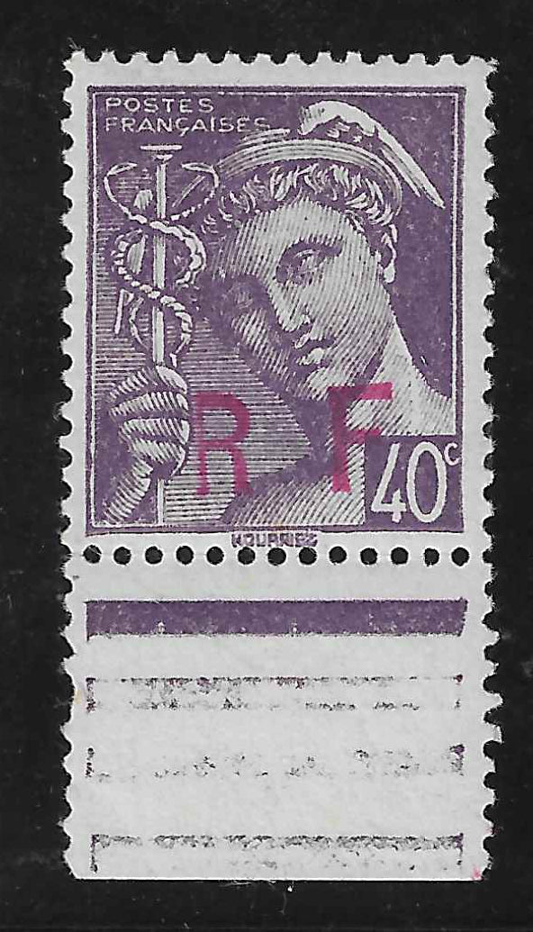 Libération de Niort - Mercure 40 c. violet - type II - neuf* - TB - signé Calves