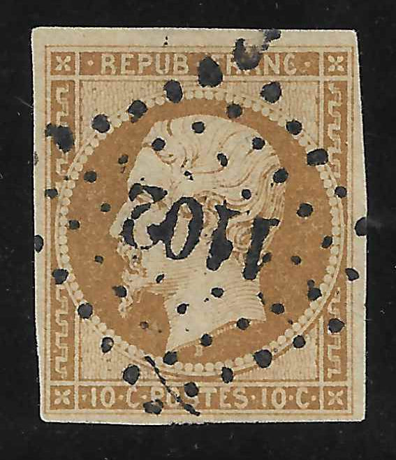 N° 9a - Présidence - 10 c. bistre-brun - oblitéré - TB - signé et avec certificat Calves