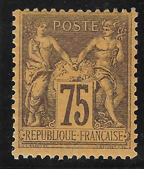 N°99 - Type Sage - 75 c. violet sur orange (II) - neuf** - SUP - signé et avec certificat Calves