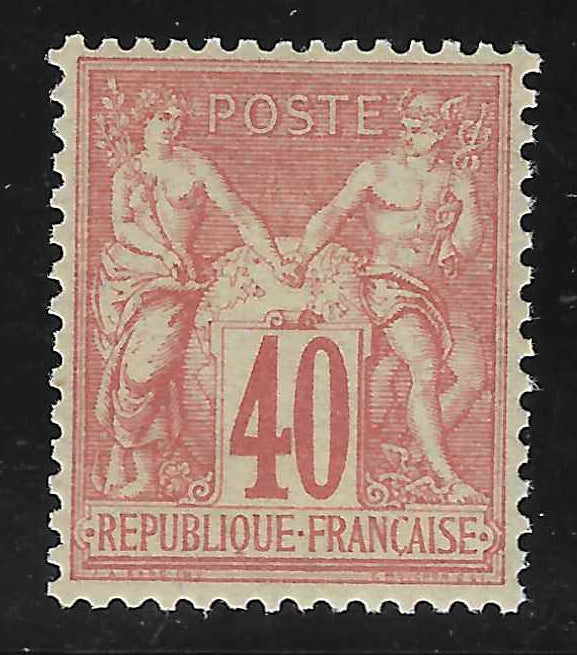 N°70 - Type Sage - 40 c. rouge-orange - neuf* - TB - signé et avec certificat Calves