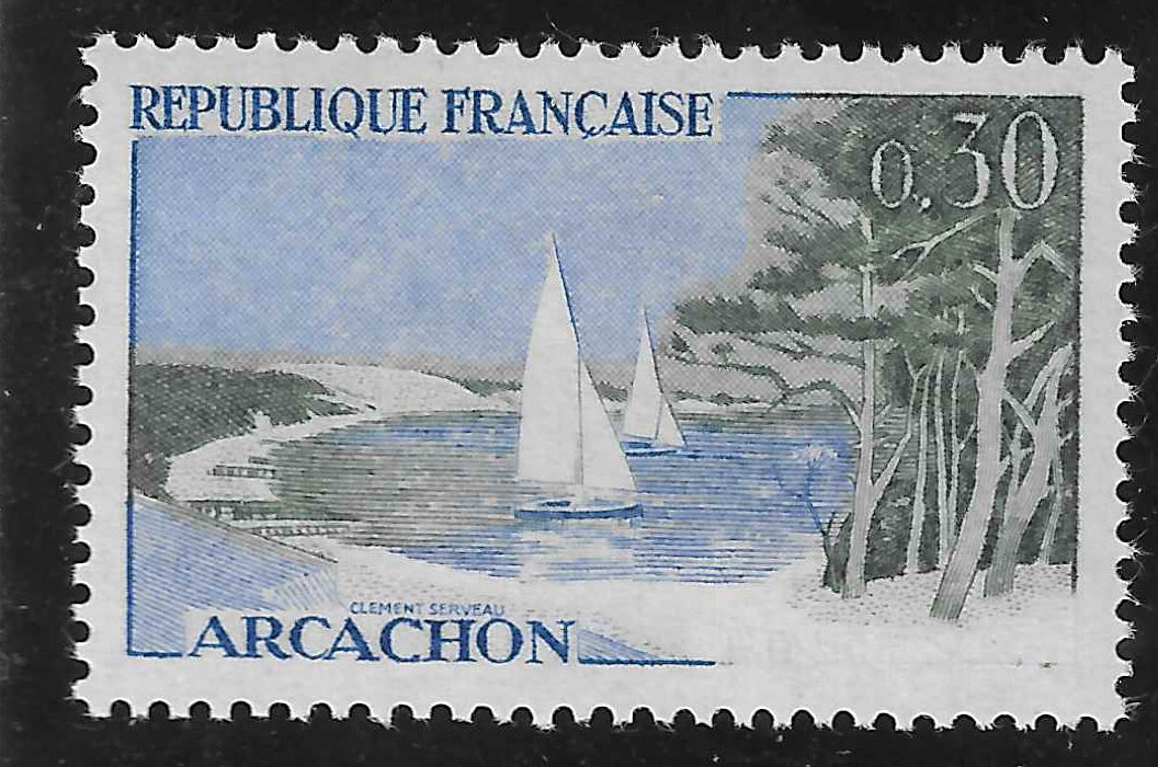 N°Yvert 1312a - Arcachon - sans "Postes" - neuf** - SUP - signé Calves