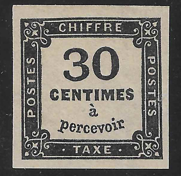 Taxe n° 6 - 30 c. noir - neuf* - TB - signé Calves