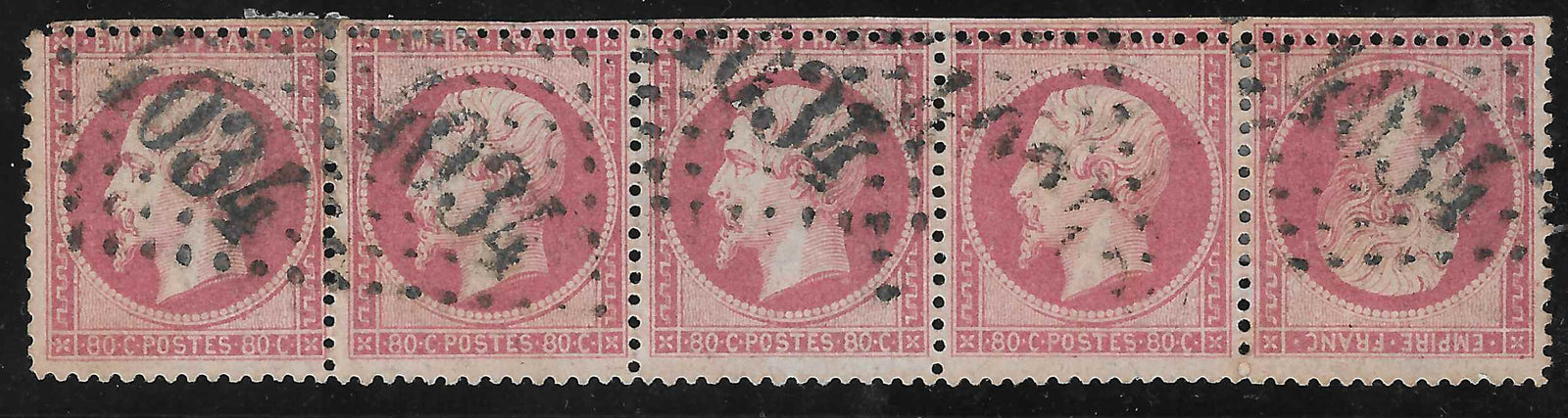 N°24b - 80 c. rose - paire tête-bêche - oblitérée - signée Brun et avec certificat papier Calves