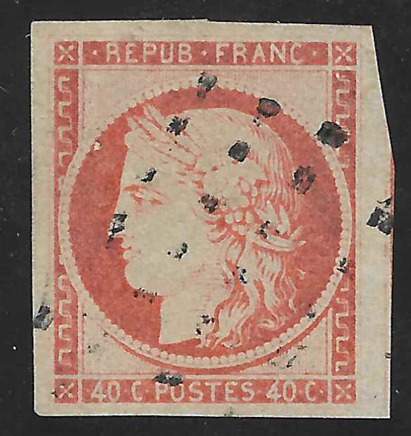 N° 5 - Cérès - 40 c. orange - oblitéré - TB - signé et avec certificat Calves