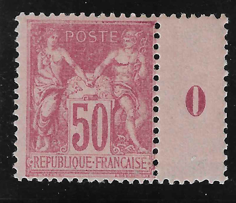 N°YT 104 - Type Sage - 50 c. rose (I) - neuf* - TB - signé Calves