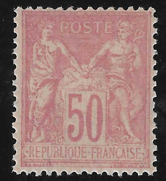 N°98 - Type Sage - 50 c. rose (II) - neuf** - SUP - signé Calves