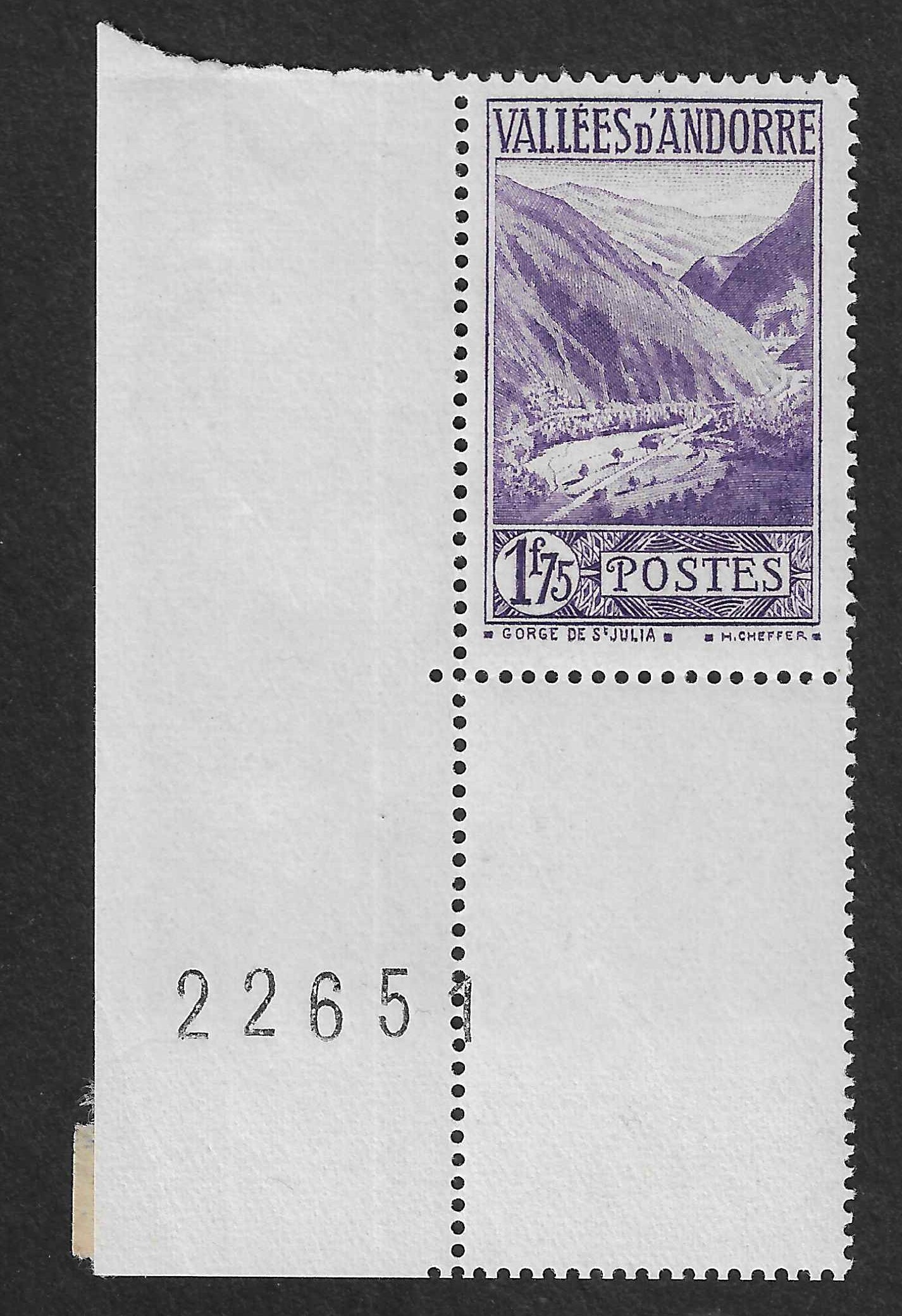 Andorre - n°YT 40A - neuf** - SUP - signé Calves