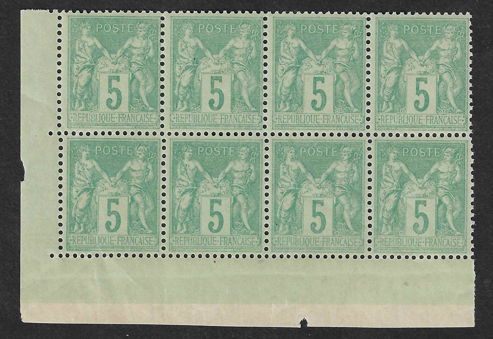 N°75 - Type Sage - bloc de 8 exemplaires - neufs** - SUP - signé Calves