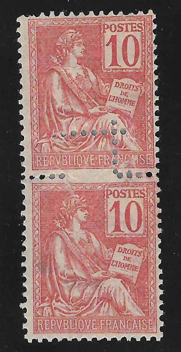 N°YT 116 - Mouchon - variété de piquage en paire - neuve* - TB - signée Calves