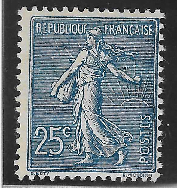 N°YT 132a - Semeuse - bleu foncé - neuf** - SUP - signé Calves