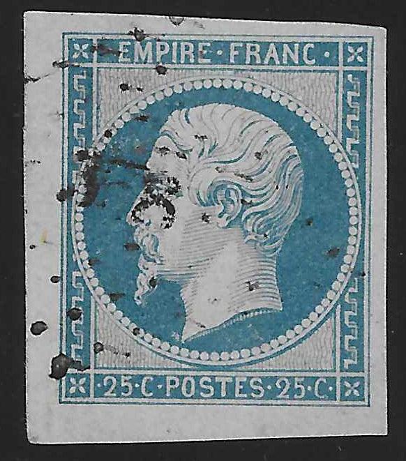N°15 - Empire - 25 c. bleu - oblitéré - SUP - signé Calves et Brun et avec certificat Calves