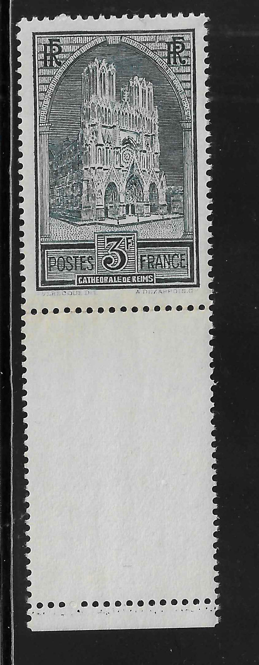 N°YT 259 - Cathédrale de Reims - type I - neuf** - SUP - signé Calves