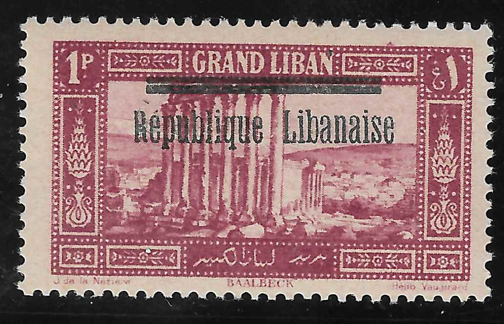 Grand Liban - n°86c - surcharge recto-verso - neuf* - TB - signé Calves