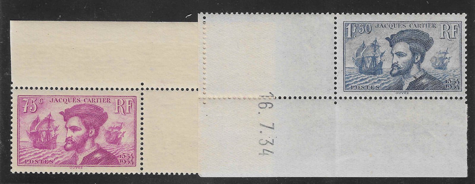 N°YT 296-297 - Jacques Cartier - neufs** - SUP - signés Calves
