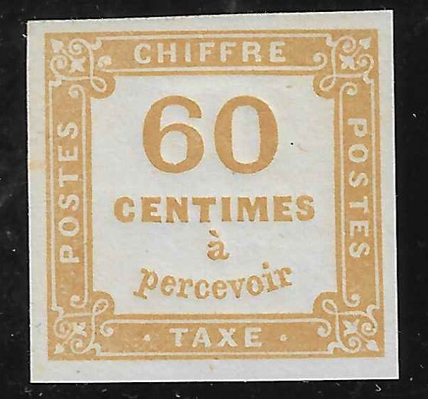 Taxe n° 8 - 60 c. jaune-bistre - neuf* - TB - signé et avec certificat Calves
