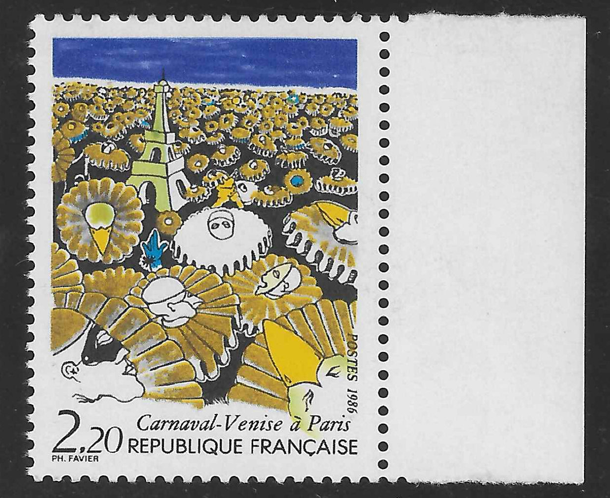 N°Yvert 2395 - couleur rouge absente - neuf** - SUP - signé et avec certificat papier Calves