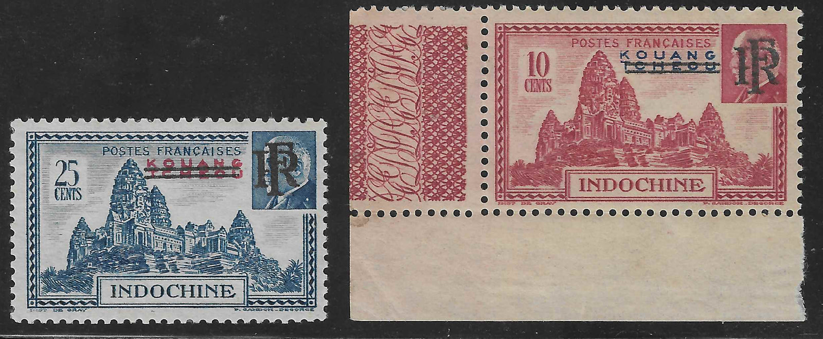 Indochine - n°299A et 300A - neufs* - TB - signés Scheller et avec certificat papier Calves