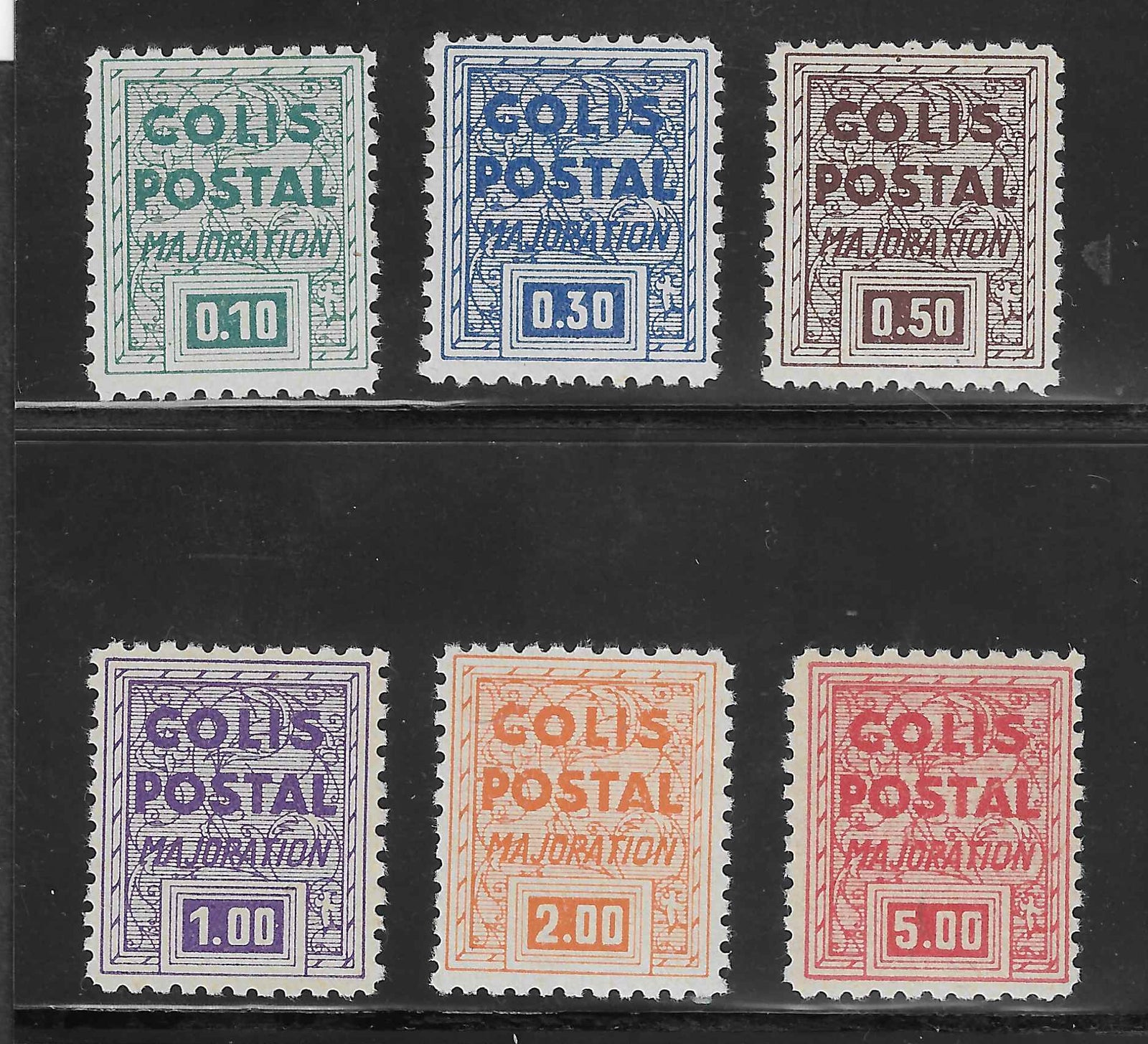 Colis postaux n°186M à 186R - non émis - série complète - neufs** - SUP - signés et avec certificat Calves