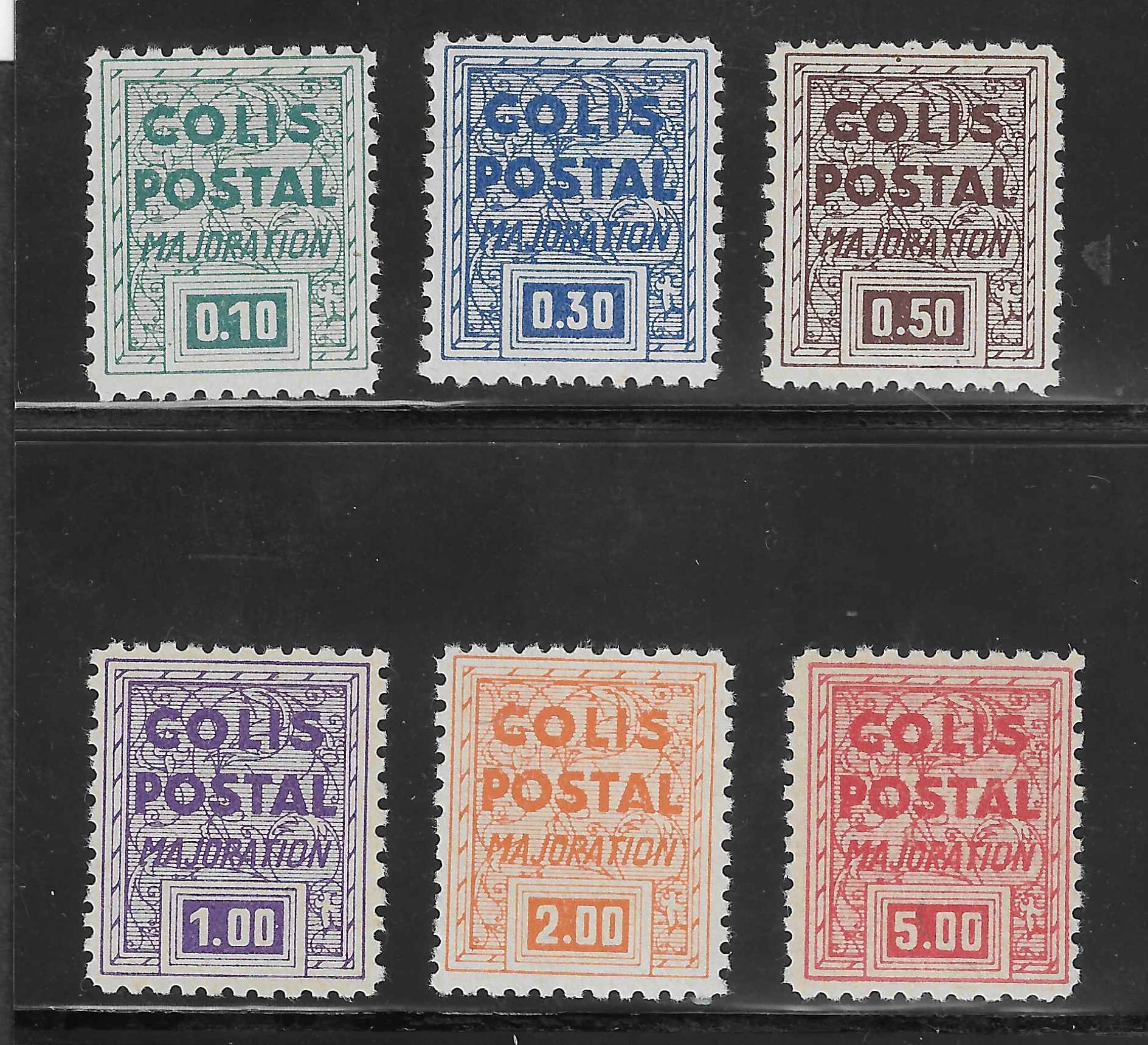 Colis postaux n°186M à 186R - non émis - série complète - neufs** - SUP - signés et avec certificat Calves