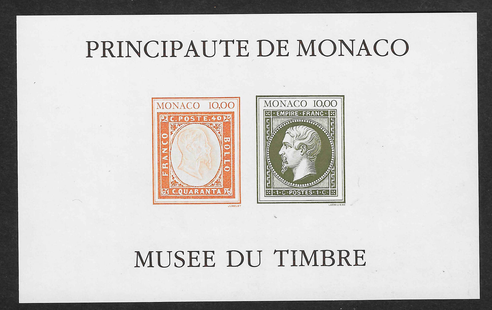 Monaco - bloc n°58Aa - non dentelé, sans cachet à date - neuf** - SUP - signé et avec certificat Calves