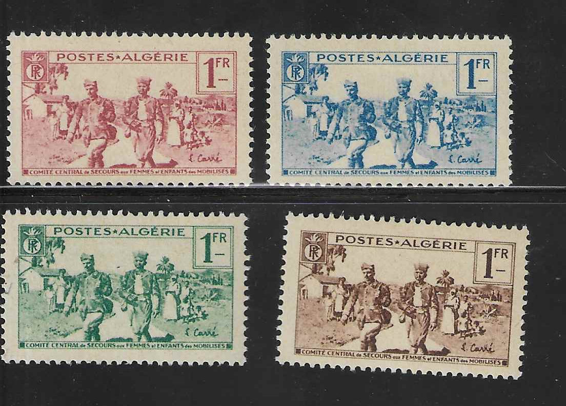 Algérie - n°YT 159 à 162 - surcharges omises - neufs* - TB - signés Calves