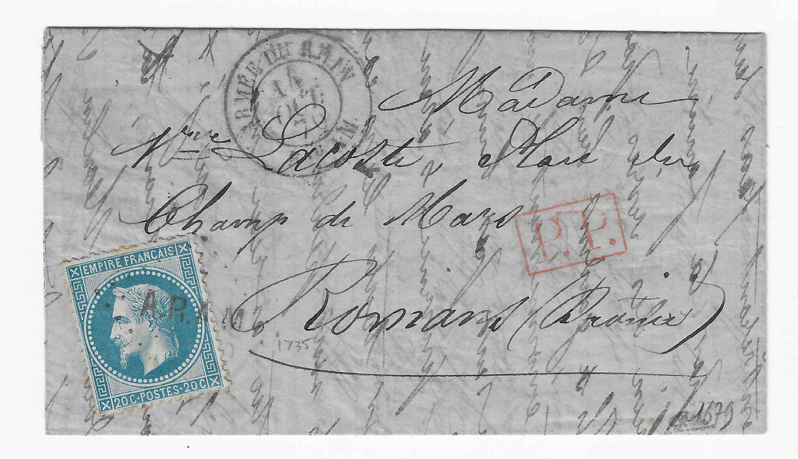 Ballon-monté - rare oblitération A.R.A.M. de la poste militaire - signé et avec certificat papier Calves - partie 1