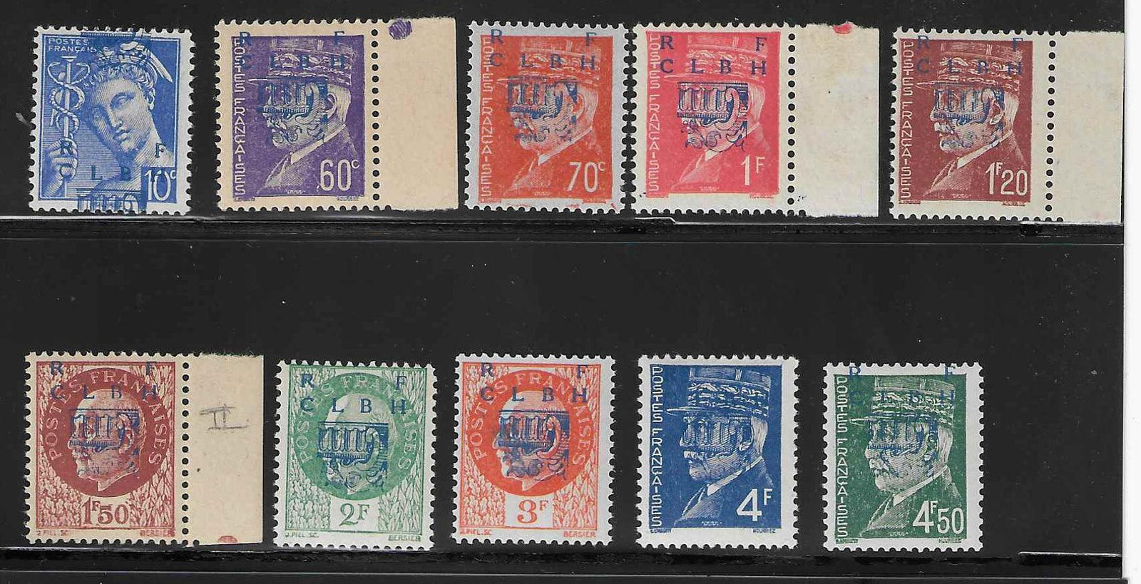 Libération de Decazeville - n°1 à 10 - type II - série complète - neufs** - SUP - signés et avec certificat papier Calves - Calves