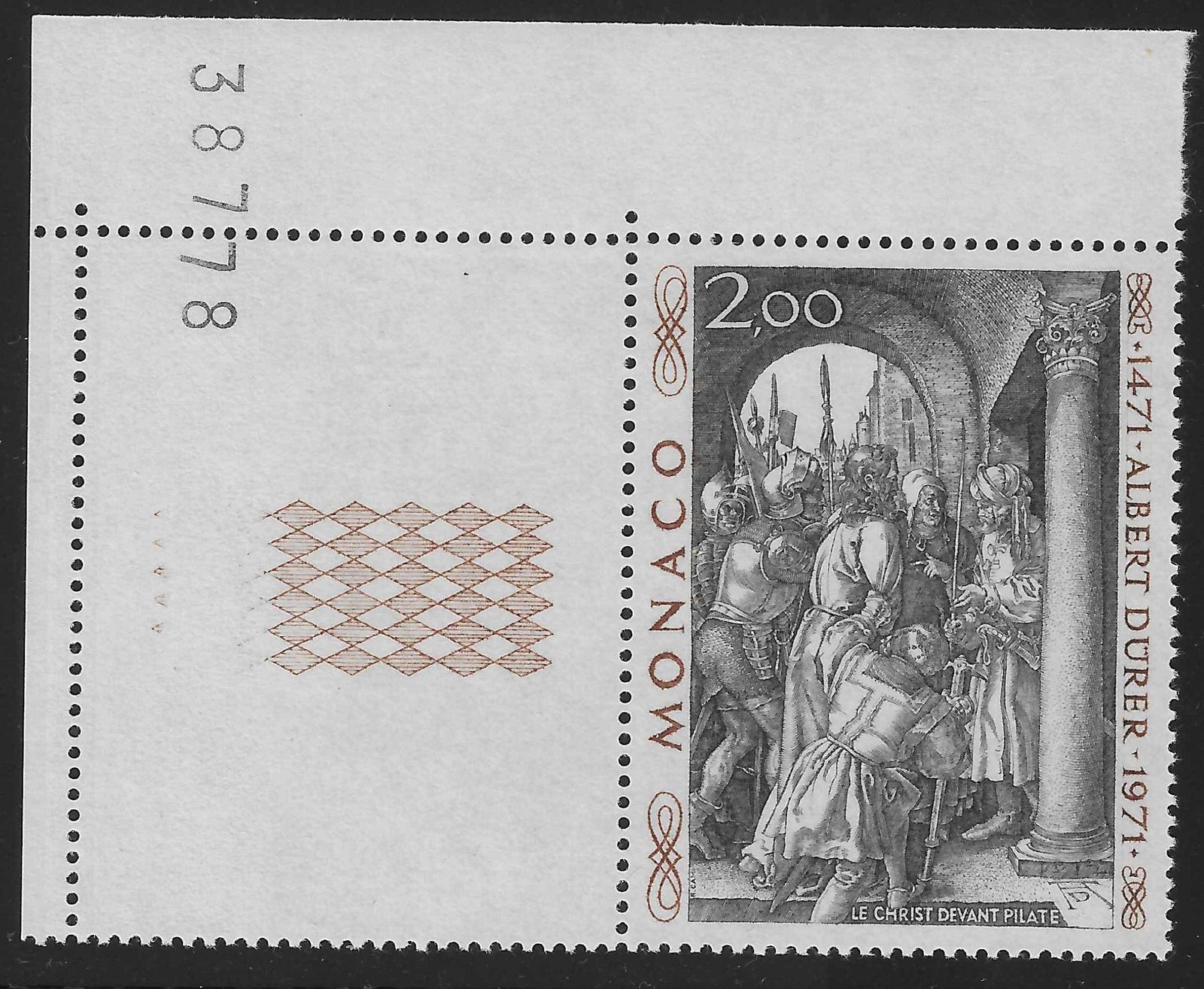 Monaco - n°876A - Albert Dürer - neuf** - SUP - signé et avec certificat papier Calves - Calves