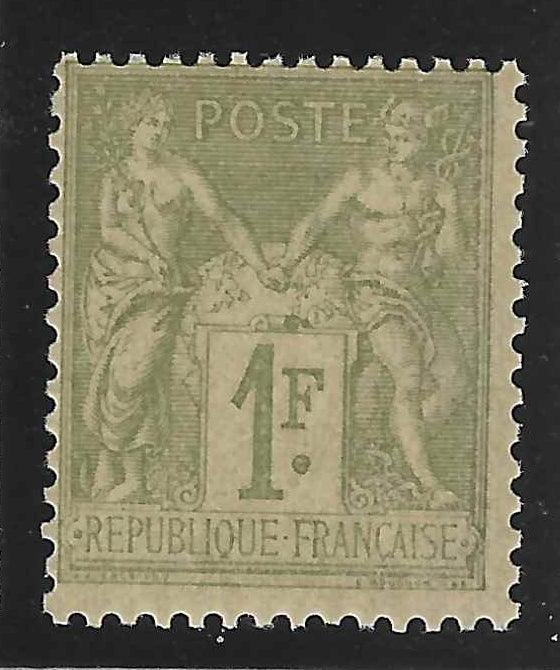 N°82 - Type Sage - 1 fr. olive clair (II) - neuf** - SUP - signé Calves - Calves