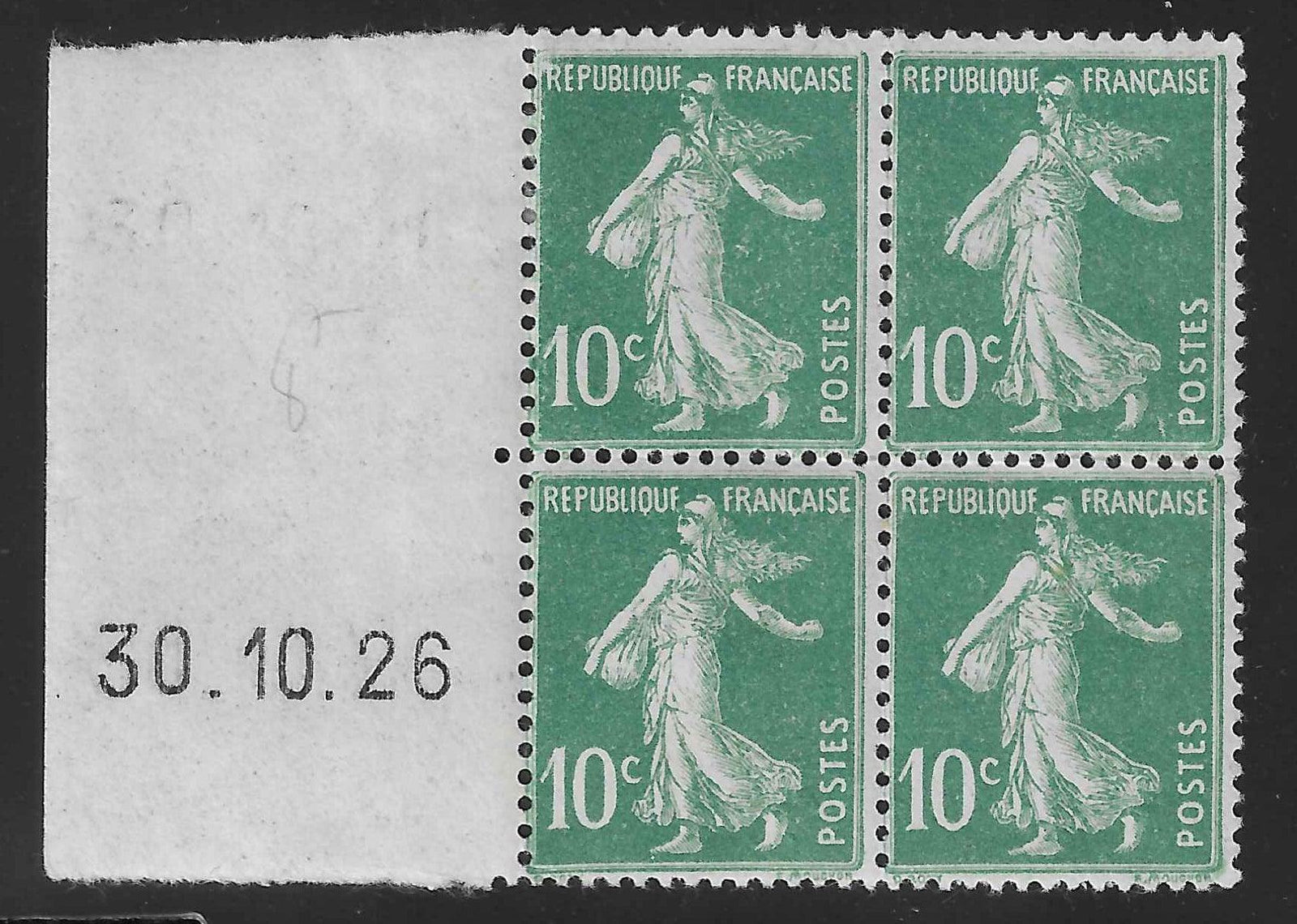 N°YT 159 - Semeuse - coin daté à gauche - neuf** - SUP - signé et avec certificat Calves - Calves