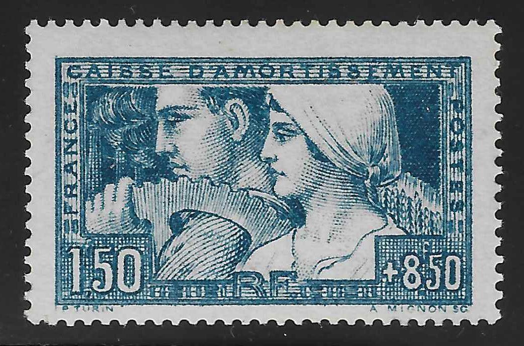 N°YT 252c - Travail - bleu-vert - neuf** - SUP - signé et avec certificat Calves - Calves