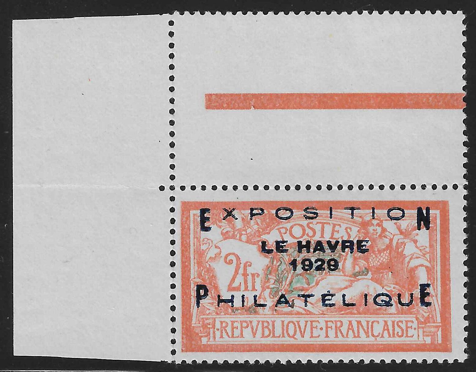 N°YT 257A - Exposition philatélique du Havre - neuf** - SUP - signé et avec certificat papier Calves - Calves