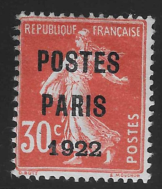Préoblitéré n°32 - Postes Paris 1922 - sans gomme - TB - signé Calves - Calves