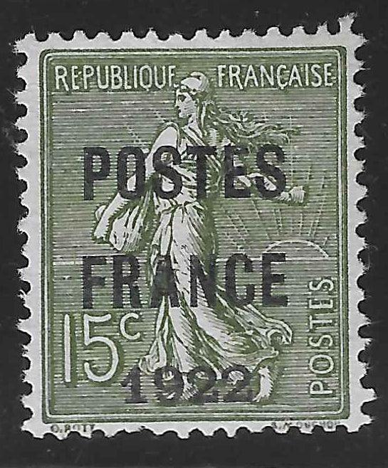 Préoblitéré n°37a - Postes France 1922 - Sans gomme - TB - signé et avec certificat Calves - Calves