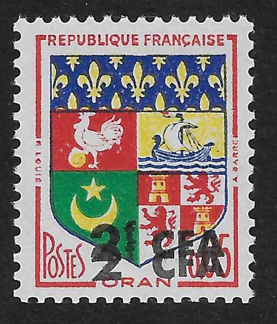 Réunion - n°343a - double surcharge - neuf** - SUP - signé et avec certificat Calves - Calves