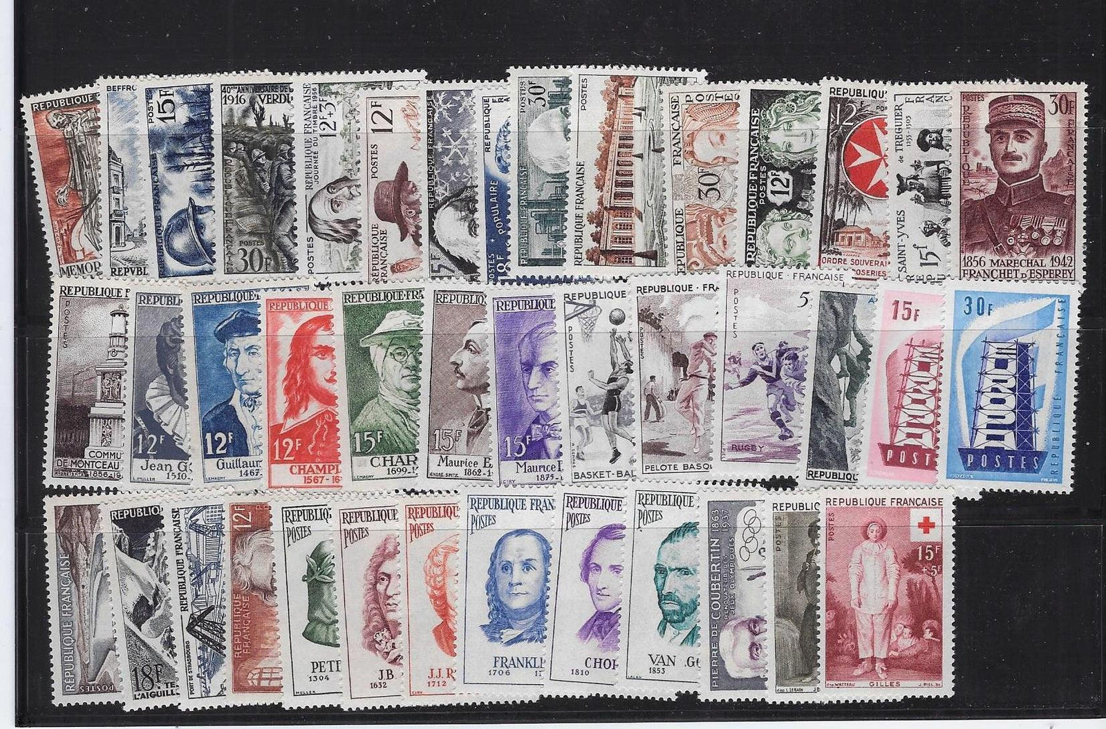 N°1050-1090 - année 1956 au complet - neufs** - TB - Timbres-experts.com 