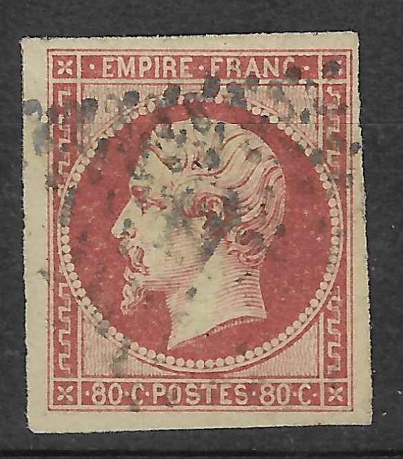 N°17Ad - Empire - 80 c vermillonné - oblitéré - SUP - signé et avec certificats Calves et Roumet - Calves